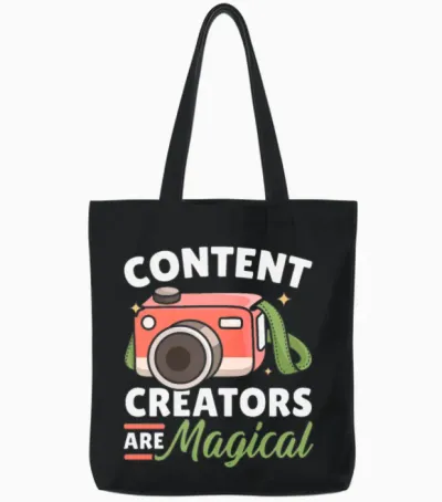 Content Creators Are Magical Social Media Vlogger Tote Bags - Black