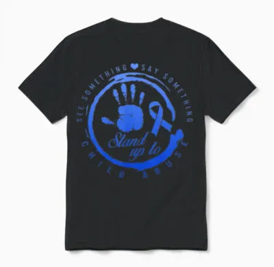 Child Abuse Prevention Month Shirt, Stand Up For Unisex T-Shirt - Black