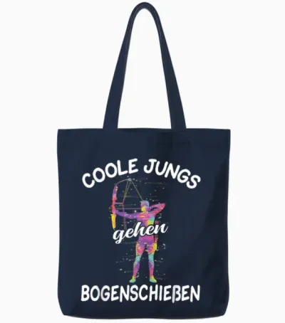 Bogenschießen Bogenschütze Junge Tote Bags - Navy