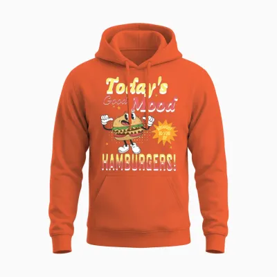 Today's Good Mood Brought to You by Hamburgers Unisex Hoodie - Orange