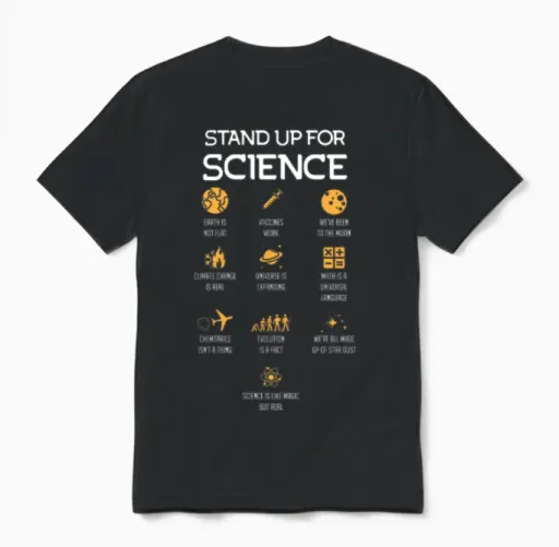 Stand Up for Science, Science Unisex T-Shirt in Black