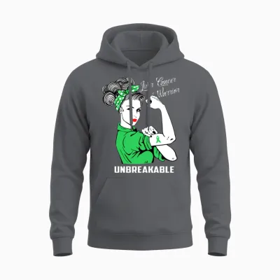 Liver Cancer Warrior Unbreakable Unisex Hoodie - Charcoal