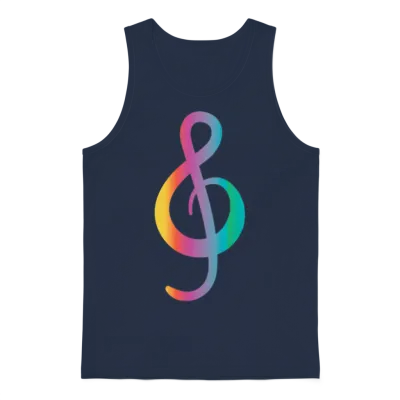 Music Note Unisex Tank Top - Navy