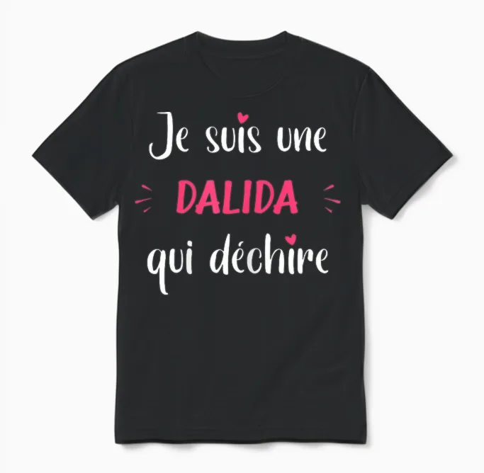 Woman I Am a Dalida That Tears Humor Dalida T-Shirt, Black Unisex T-Shirt in Black