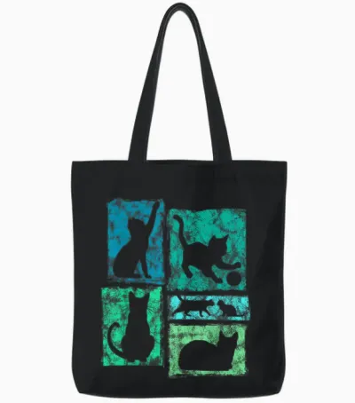 Retro-Katzen-Grafik Für Katze, Mutter Und Katze, Vater, Männer, Frauen, Kinder Tote Bags - Black