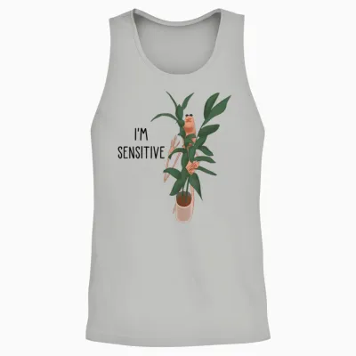Marcus the Worm I’m Sensitive Funny Meme Brain Rot Unisex Tank Top - Ash