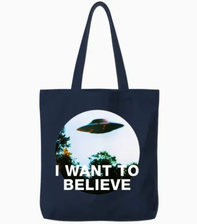 I Want to Believe. Original the X-Files Tote Bags - Navy