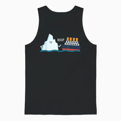 Titanic Funny Titanic and Iceberg Boop Parody for Boys and Girls Unisex Tank Top - Black