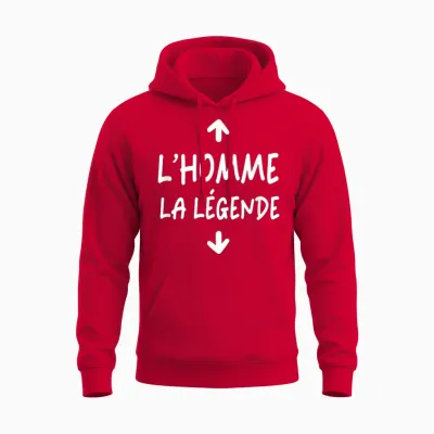 Man Legend Gift Offset Original Cock Humor Zizi T-Shirt, Black, S Unisex Hoodie - Red