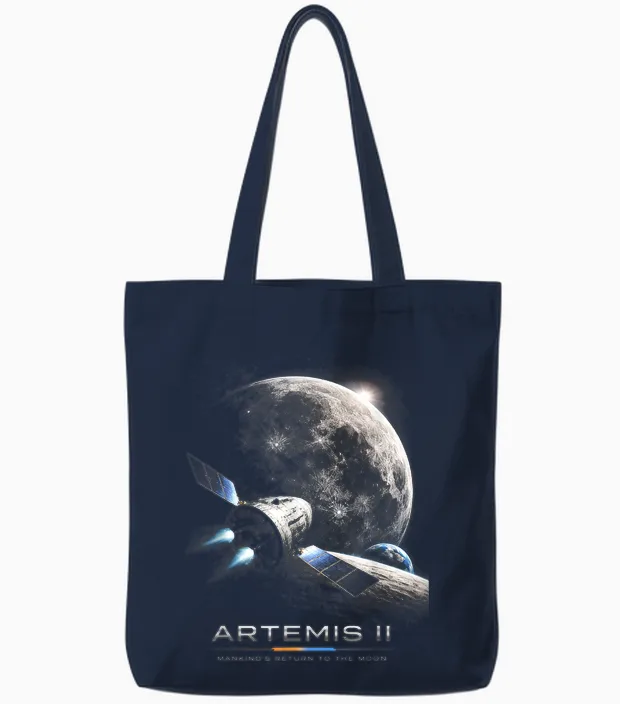 Artemis 2026 Raketenstart Mission Zum Mond Artemis 2 Tote Bags in Navy