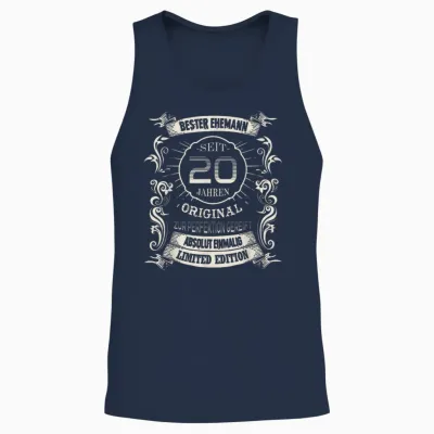 Bester Ehemann Seit 20 Jahren Hochzeitstag Porzellanhochzeit Unisex Tank Top - Navy