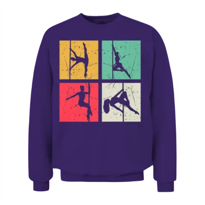 Pole Dance Silhouette - Pole Dancer Pole Dancing Unisex Sweatshirt - Purple