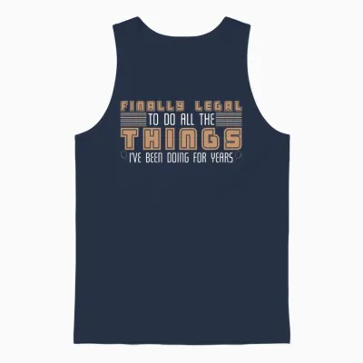 21st Birthday Adult Age Anniversary Unisex Tank Top - Navy