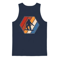 Snowboarding Retro Unisex Tank Top - Navy – 1