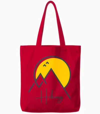 Hiking - Keep Calm and Hike On Tote Bags - Red