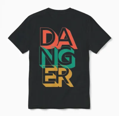 Retro Danger Unisex T-Shirt - Black