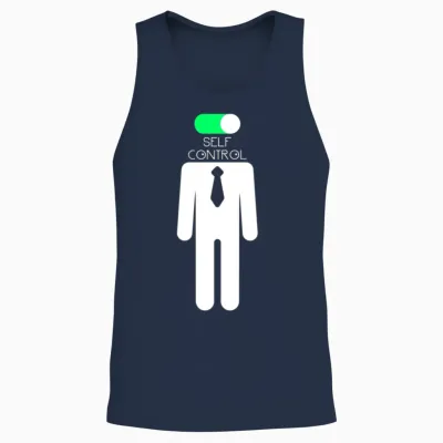 Brain Self Control Turn off Relax Work Mode On Unisex Tank Top - Navy
