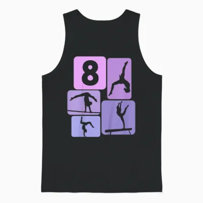 Kids 8th Birthday Girls Gymnastic Dancer 8 Years Gymnastics T-Shirt, Black Unisex Tank Top - Black