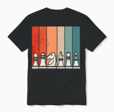 Retro Chess Unisex T-Shirt - Black