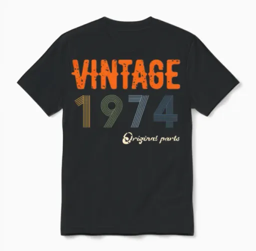 50 Year Old Gifts Vintage 1974 Limited Edition Unisex T-Shirt in Black