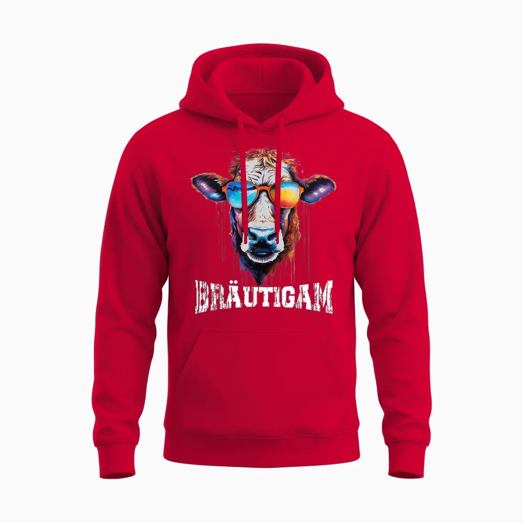 Jga T-Shirt Bräutigam Kuh Bauern & Landwirt Poltern Jga Unisex Hoodie in Red
