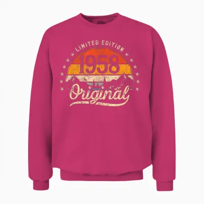 Limited Edition Original 1958 Vintage 68. Geburtstag Mann Unisex Sweatshirt - Heliconia