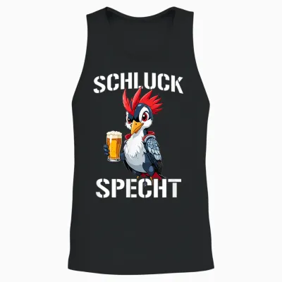 Specht Schluckspecht Papa Vatertag Bier Party Männertag Unisex Tank Top - Black