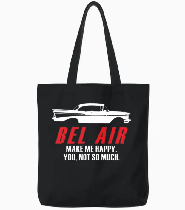 Bel Air Make Me Happy You Not So Much Tote Bags in Black