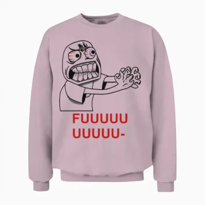 Rage Guy Angry Fuu Fuuu Fuuuu Rage Face Meme Tees Unisex Sweatshirt - Light Pink