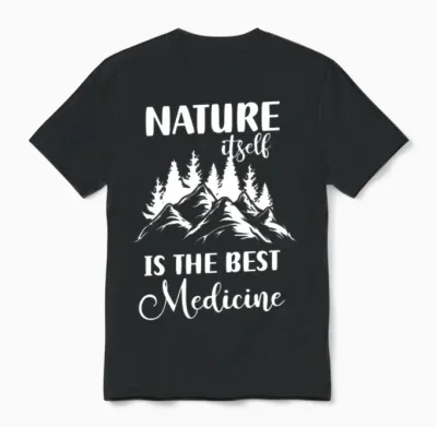 Forest Hiking Wood Mountain Unisex T-Shirt - Black