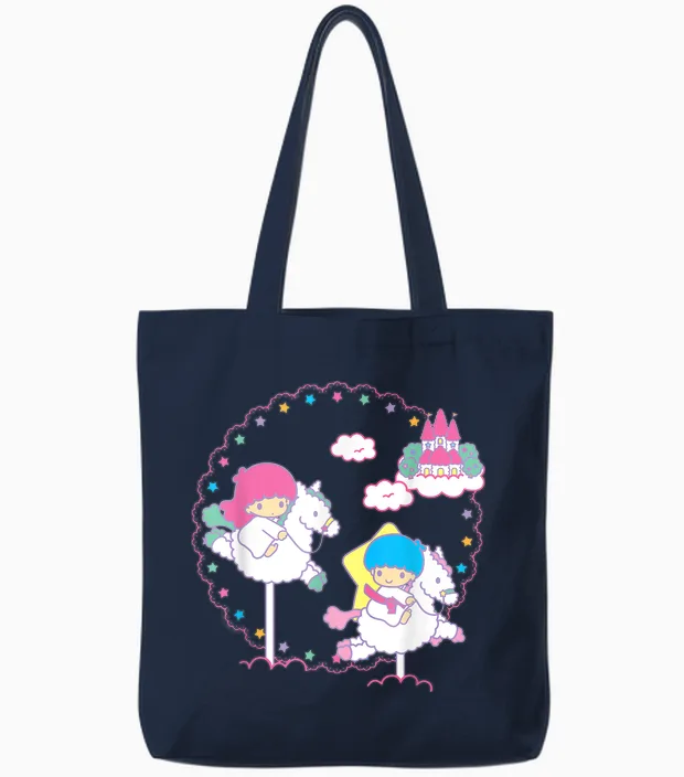 Little Twin Stars Cloud Dreamland Tote Bags in Navy