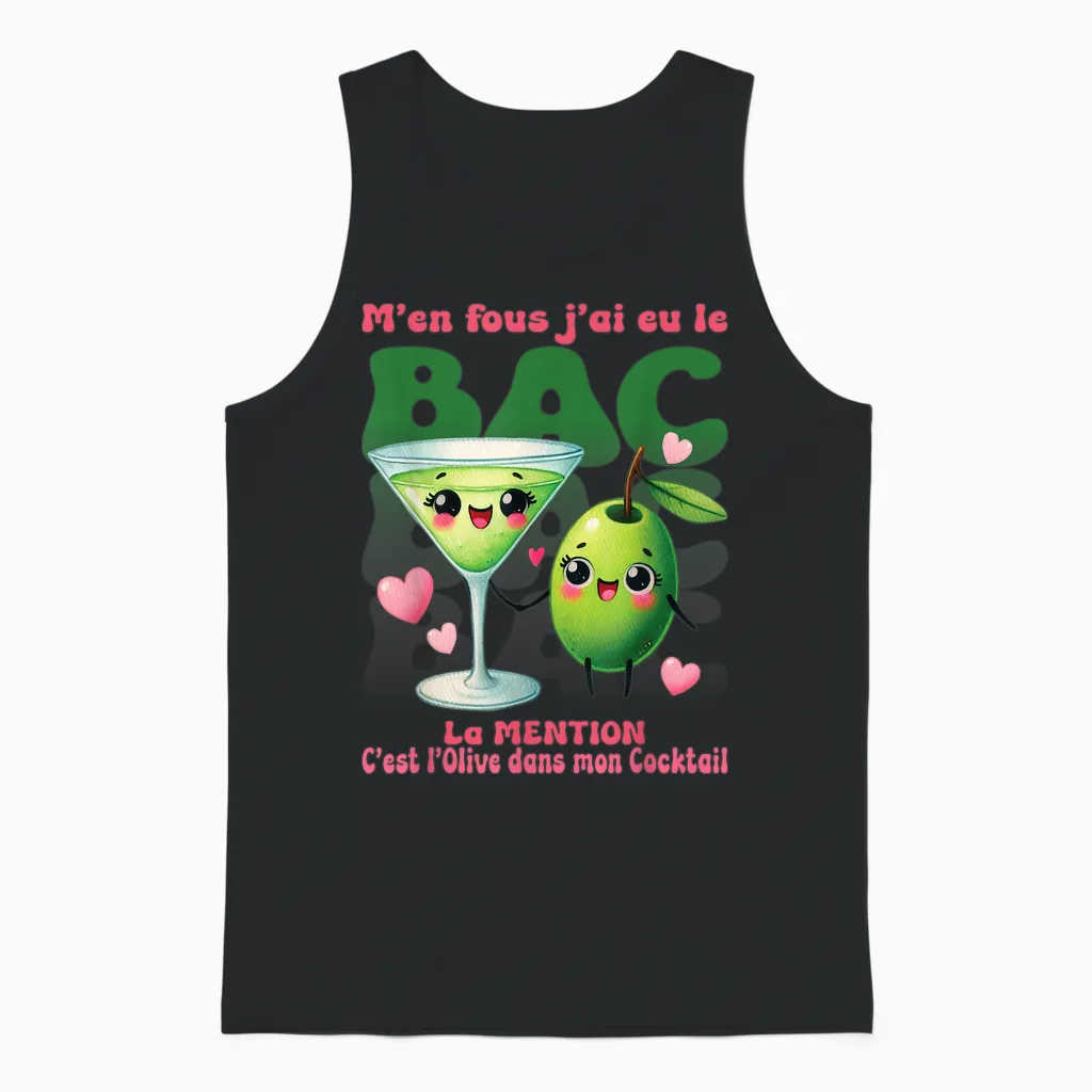 Bac 2026 Olive Diplômée Cadeau Drôle Pour Bachelier Mention Unisex Tank Top in Black