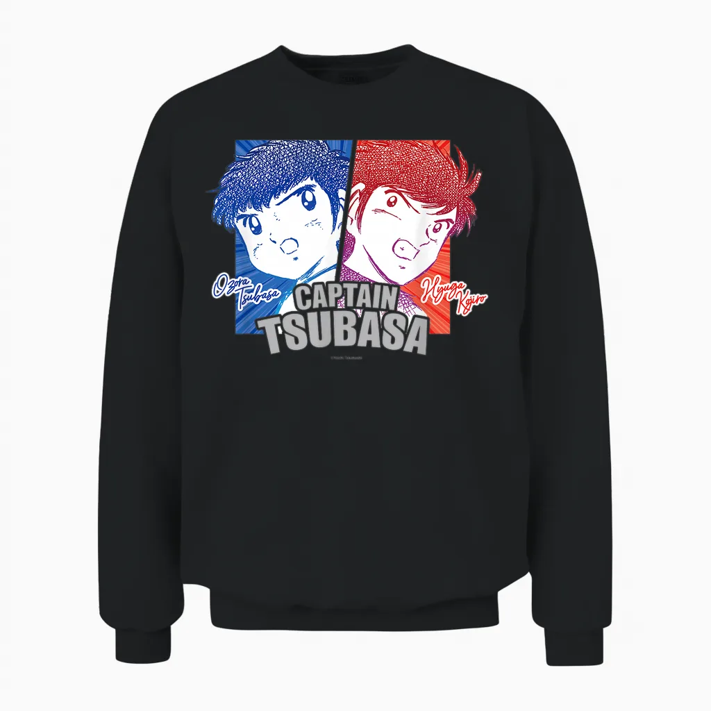 Captain Tsubasa Tsubasa Ozora&kojirou Hyuuga Unisex Sweatshirt in Black