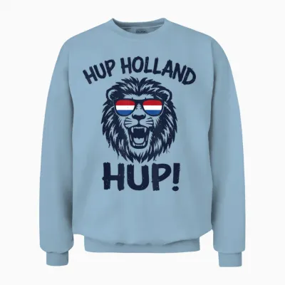 Hup Holland, Netherlands Flag Lion, Nederland Dutch Orange Unisex Sweatshirt - Light Blue