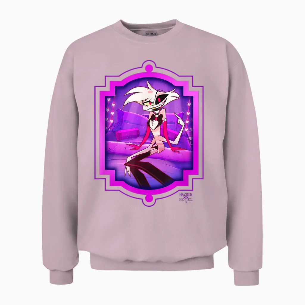 Hazbin Hotel - Angel Dust Unisex Sweatshirt in Light Pink