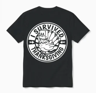 Thanksgiving Funny Unisex T-Shirt - Black