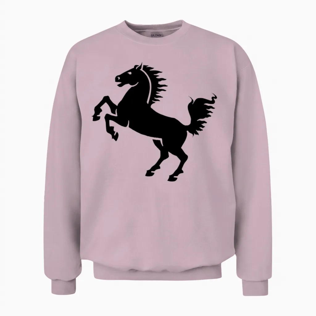 Horse Lovers Gift Unisex Sweatshirt in Light Pink