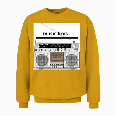 Retro Boombox Nostalgia Unisex Sweatshirt - Gold