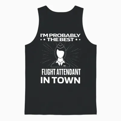 Flight Attendant Funny Unisex Tank Top - Black