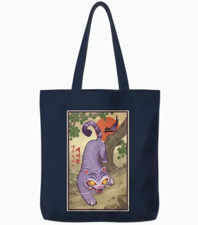 Kpop Demon Hunters Derpy Traditional Officially Licensed Tote Bags - Navy