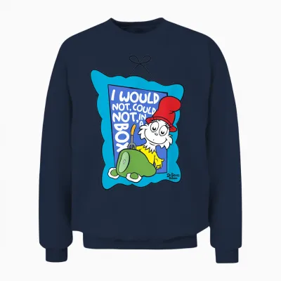 Dr. Seuss Babies Green Eggs & Ham Officially Licensed Unisex Sweatshirt - Navy