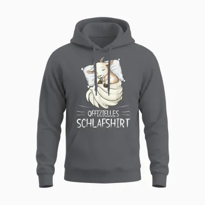 Offizielles Schlafshirt Ziege Pyjama Schlafanzug Unisex Hoodie - Charcoal