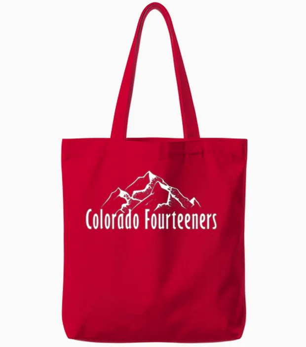 Colorado Fourteeners 2 Sided 14ers Tote Bags in Red