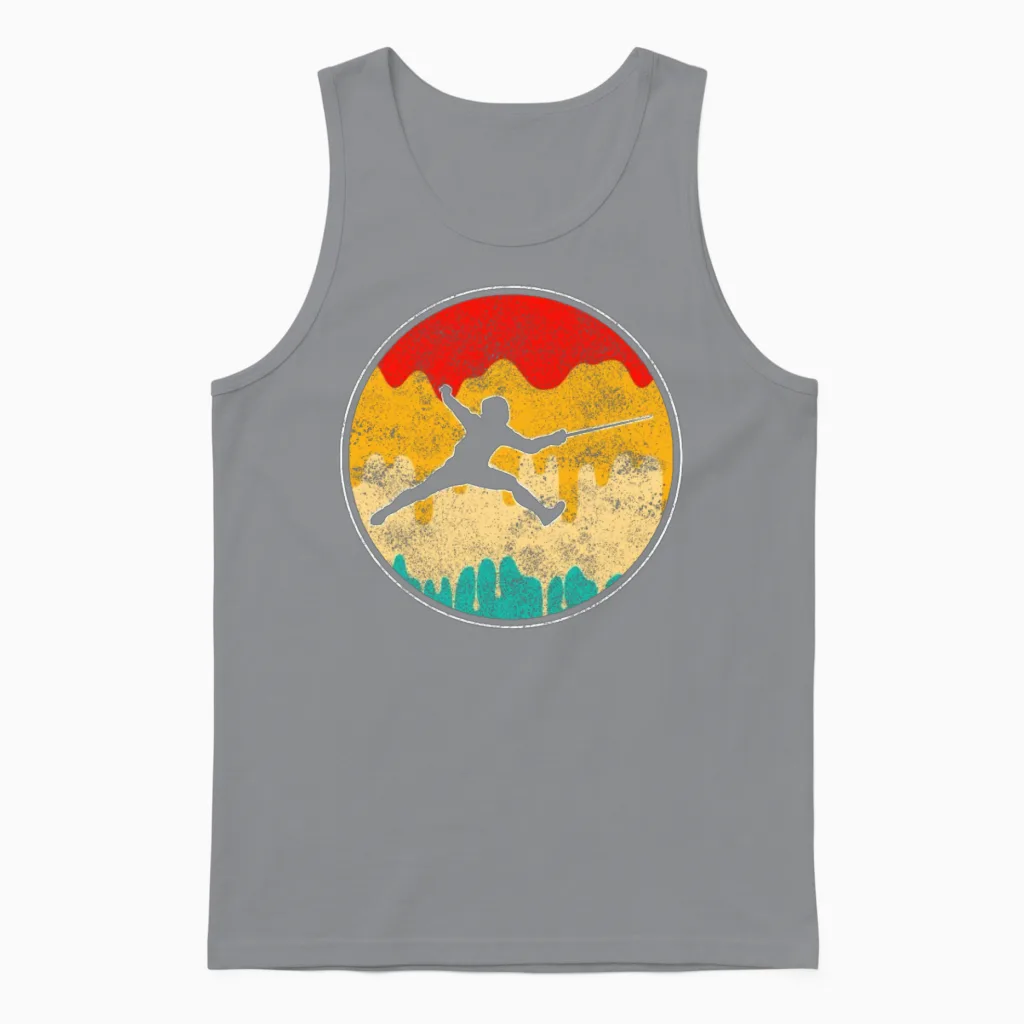 Fencing Retro Unisex Tank Top in Sport Grey