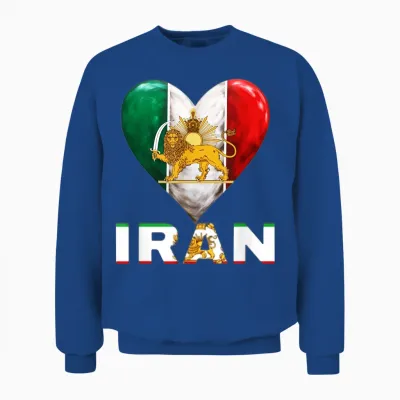 Shir O Khorshid Iran Löwe & Sonne Persisches Emblem Iranische Flagge Unisex Sweatshirt - Royal