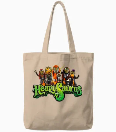Heavysaurus Metal Merch Tote Bags - Natural