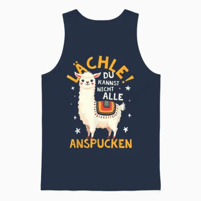 Smile Du Kannst Sie Nicht Alle Anspucken Lama Alpaca T-Shirt, Black, S Unisex Tank Top - Navy