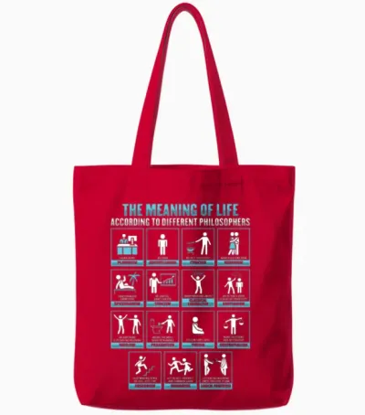 Socrates Philosophy Design for a Philosophy Tote Bags - Red