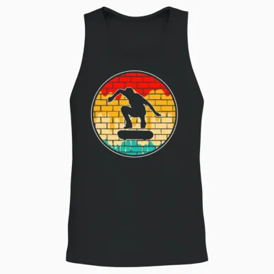 Skating Retro Unisex Tank Top - Black