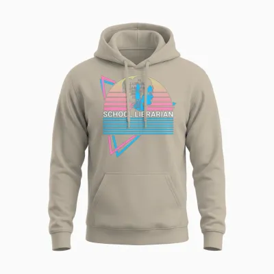School Librarian Retro Unisex Hoodie - Sand